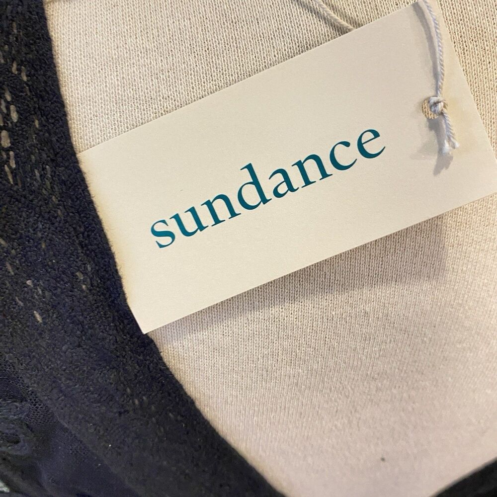 NWT $298 Sundance Mayfield Black Embroidered Tule Sheer Maxi Dress Sz M - Picture 6 of 6